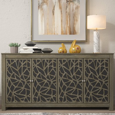 Galano Culbreath 4 Door Sideboard - Coffee Grey Oak
