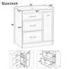 ChicFurnit 30 Inch Bathroom Vanity with Sink Freestanding Bathroom Storage Cabinet with 3 Drawers 2 Layer Drawer for Bathroom, 18.3"*30"*34" - 3 of 4