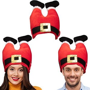 Simply Genius Santa Legs Hat (3 Pack): Humorous 13” Inverted Santa Claus Legs Hat, Festive Holiday Decor - 1 of 4