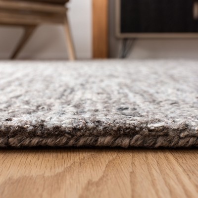Handmade Gray Wool Abstract Rectangular Area Rug 8' x 10'