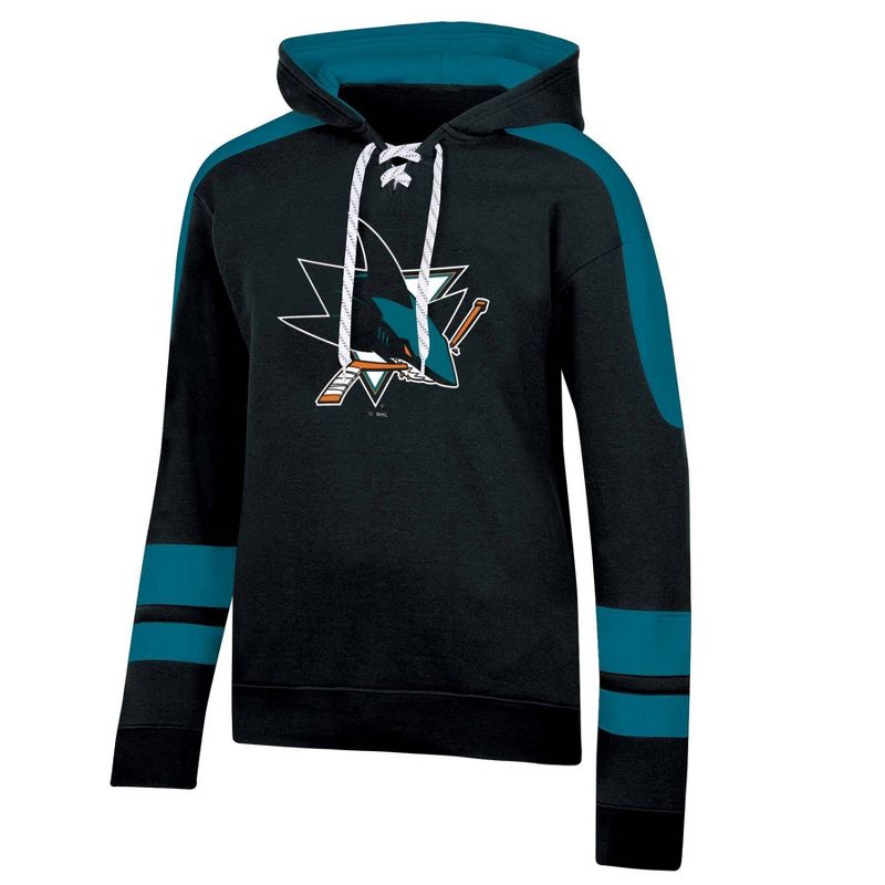 NHL San Jose Sharks Men&#39;s Hooded Sweatshirt with Lace, 1 of 4