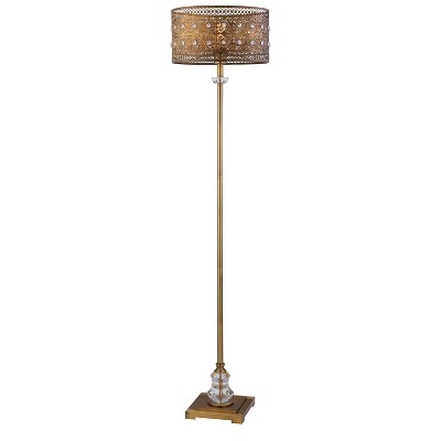 60" 1-Light Bryar Floor Lamp Brass/Crystal - River of Goods
