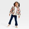 Toddler Girls' Cozy Cherry Jacquard Fleece Jacket - Cat & Jack™ Beige - 3 of 3