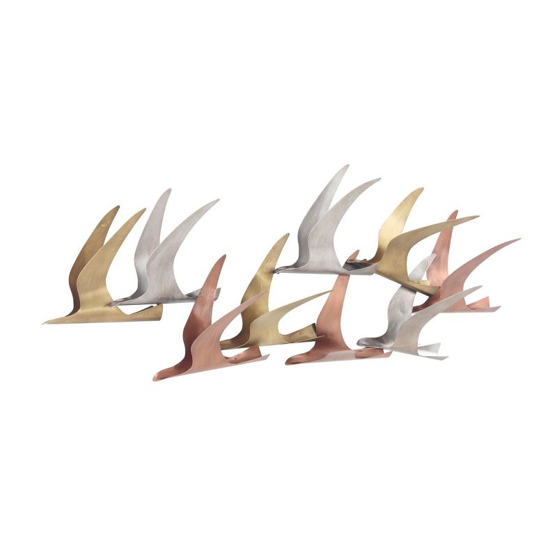 Metal Bird Flying Flock Of Wall Decor Multi Colored - Olivia &#38; May, 4 of 7