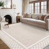 Modern Checker Rug 4x6 Washable Rug with Non Slip Rubber Backing, Checkered Print Carpet, Soft Non Shedding Low Pile Thin Foldable Floor Covering, - 2 of 4