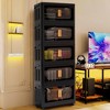 QingMoon Folding Storage Cabinet, Collapsible Closet Organizers and Stackable Storage Bins with Magnetic Door and Wheels for Home, Office - 2 of 4