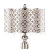 LumiSource (Set of 2) Ashland 27" Contemporary Table Lamps Brushed Nickel with Laser Cut Shade: Metal Body, Linen Shade, UL Listed - 4 of 4