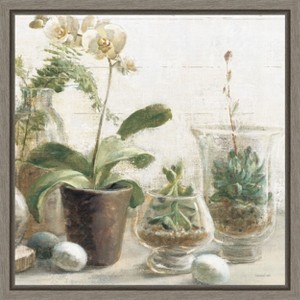 Amanti Art Greenhouse Orchids on Shiplap III by Danhui Nai Canvas Wall Art Print Framed 16 x 16-in. - 1 of 4