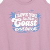 Women's - Instant Message - I Love You To The Coast And Back Graphic Racerback Tank - 2 of 4