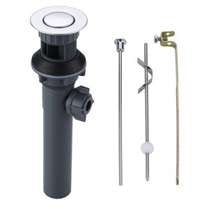 WOWOW 2 1/8 in. x 8 5/8 in. x 8 5/8 in. Lift Rod Drain Assembly in Brushed Nickel - 1 of 4