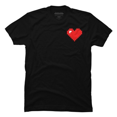 Men's Design By Humans Pixelated Pocket Heart By T-Shirt