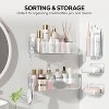 Attop Adhesive Wall Shelves, Shower Rack 5-Pack with Soap Holder, Bathroom Organizer, Clear - 3 of 4