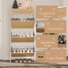 Shoe Cabinet, Shoe Storage with 3 Flip Doors, Natural Rattan Shoe Rack with Adjustable Shelf, 1 Drawer, Shoe Organizer Cabinet for Entryway - 4 of 4