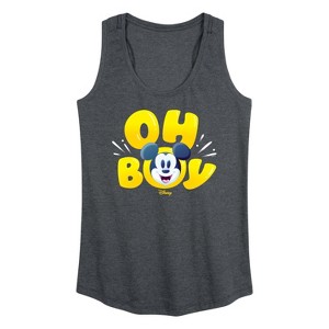 Women's - Disney - Oh Boy Mickey Face Graphic Racerback Tank - 1 of 4