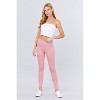 Slickblue Women's Ponte Pants with Waist Elastic Band, Casual Trousers, Flexible Fit, S/M/L, Deep Mustard/Pink - 4 of 4