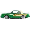 1987 Buick Regal 3.8 SFI Turbo Green Metallic and Cream with Graphics "Get Low" Series 1/24 Diecast Model Car by Motormax - 4 of 4