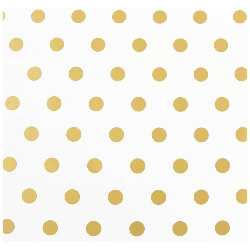 JAM Paper &#38; Envelope 2ct Polka Dots Gift Wrap White/Gold, 3 of 6