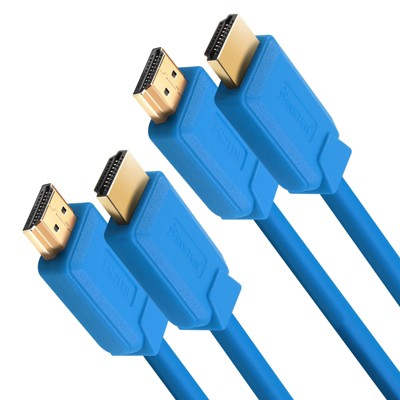 Insten - 2 Pack HDMI Male to Male Cable, 2.1 Version, 8K 60Hz, 48Gbps, PVC Cable, Gold Connectors, 1.5ft , Blue
