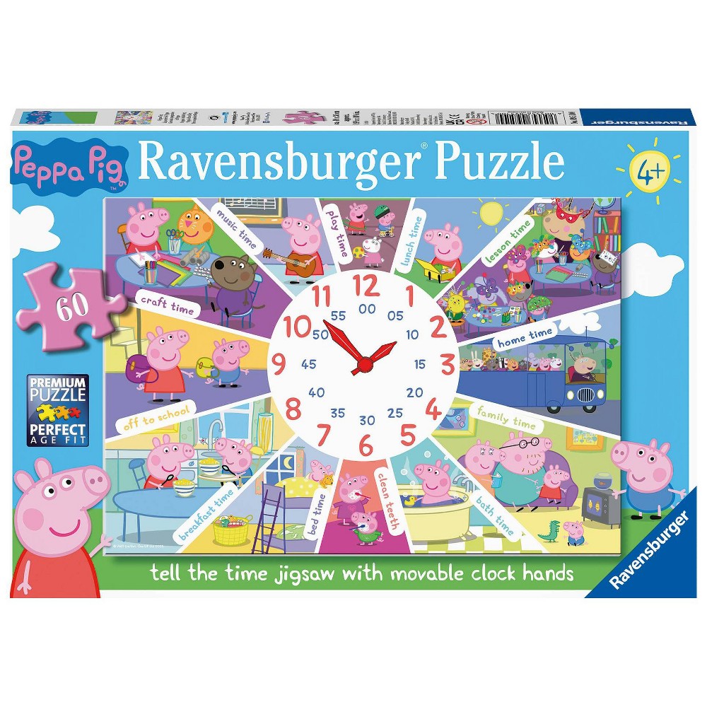 Ravensburger Peppa Pig Tell the Time Clock Jigsaw Puzzle 60pc