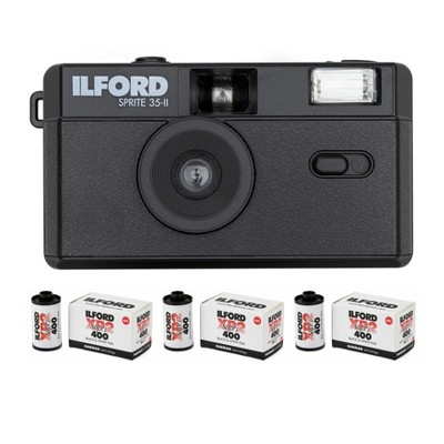 Ilford Sprite 35-II Reusable/Reloadable 35mm Analog Film Camera (Black) Bundle