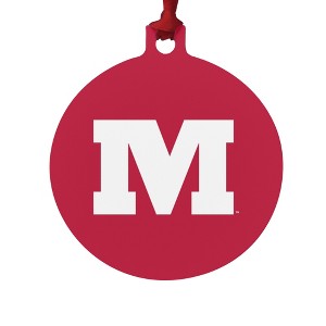 Monmouth College Primary Logo Aluminum Holiday Christmas Tree Ornament  3.0" (7.6 cm) x 3.37" (8.6 cm) - 1 of 4