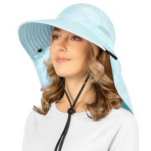 SUN CUBE Wide Brim Sun Hat with Neck Flap, UPF50+ Hiking Safari Fishing Hat for Womens, Sun Protection Beach Hat - 1 of 4