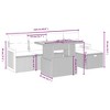 vidaXL 6 Piece Patio Sofa Set with Cushions Black and Cream Poly Rattan - Without Storage - 3 of 4