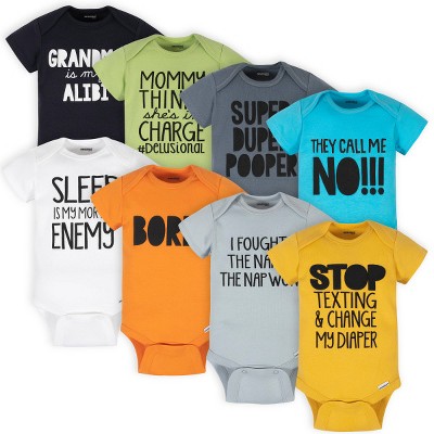 Onesies Brand Baby Boys' Bodysuits - Funny - Newborn - 8-Pack