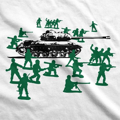 Мужские футболки Crazy Dog T-Shirts, Inc. Little Green Army Men T Shirt Vintage Funny Logo Shirts Military Novelty Toy Tee - Crazy Dog Men's T Shirt For Retro Fans White M — фото 2
