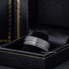 Jewelry Avalanche Mens Gunmetal Tungsten Carbide Wedding Band, Comfort-fit, Dome Offset Grooved, 8mm - 4 of 4