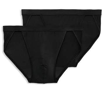 Jockey Men's Underwear Elance String Bikini - 2 Pack, Black, S at