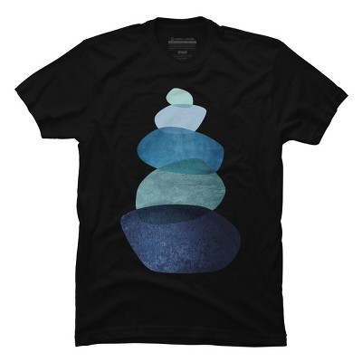 Men's Design By Humans Balancing Stones By jaggedhues T-Shirt