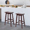 BestMassage Bar Stool Set of 2 Solid Wooden Saddle Bar Stools 24/30 Inch Height Home Furniture - 2 of 4