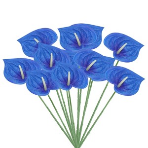 Unique Bargains Artificial Anthurium Lily Flowers for Home Decor 10 Pcs - 1 of 4