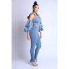 Slickblue Women's Puff Sleeve Hoodie Set – Trendy and Cozy Set in 3 Color & Size Options, Perfect for Casual Wear - 2 of 4