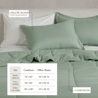 Sage Twin Reversible Down Alternative Microfiber Comforter Set