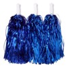 Juvale 6 Pairs Sports Cheerleading Pom Poms, Blue Foil Fringe - 4 of 4
