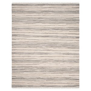 Ivory/Gray Stripes Woven Accent Rug - (3