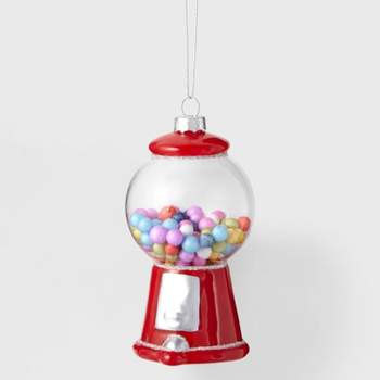 4.5" Glass Gumball Machine Christmas Tree Ornament Red - Wondershop™