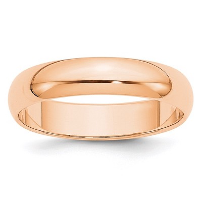 Black Bow Jewelry 2mm to 6mm 10K Rose Gold Half Round Standard Fit Band