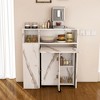 Lirago Foldable Rectangular Dining Table with Wall-Mounted Sideboard 4-in-1 Socket 43.3"H x 11.8"D x 37.4"W White - 2 of 4