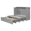 TIRAMISUBEST Full/Queen Size Murphy Bed Wall Bed with a Large Drawer and a set of Sockets & USB Ports, Pulley Structure Design, Murphy Cabinet Bed - 4 of 4