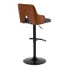 Set of 2 Stella Adjustable Barstools: Swivel Seat, Fabric Upholstery, Metal Base - LumiSource - 4 of 4