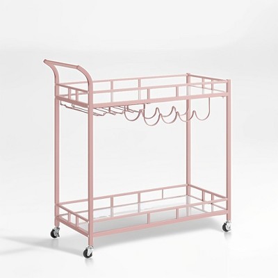 Bar Cart , Home Bar Serving Cart, Wine Cart With 2 Mirrored Shelves, Wine Holders, Glass Holders, For Kitchen, Dining Room
