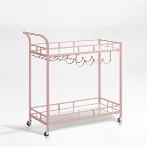 Bar Cart , Home Bar Serving Cart, Wine Cart With 2 Mirrored Shelves, Wine Holders, Glass Holders, For Kitchen, Dining Room - 1 of 3