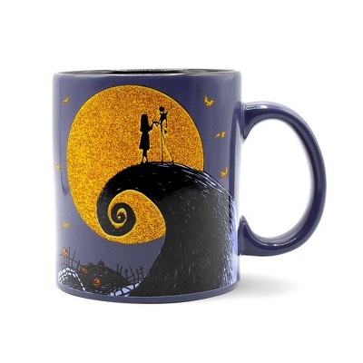 Silver Buffalo Disney The Nightmare Before Christmas Ceramic Glitter Mug | Holds 20 Ounces