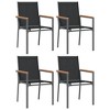 vidaXL 5 Piece Patio Dining Set Black Textilene and Steel - 4 of 4