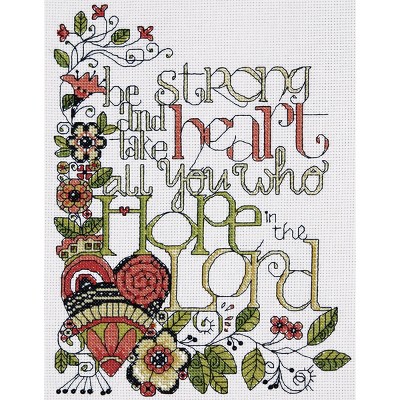 Design Works Counted Cross Stitch Kit 8"X10"-Heartfelt Be Strong (14 Count)