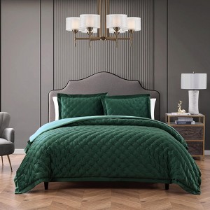 Bebejan 3 Piece Velvet Comforter Set - 1 of 4