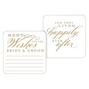 20ct Best Wishes for the Bride and Groom Paper Coasters: Wedding Table Coasters for Drinks, RosanneBECK Collections - 1 of 1